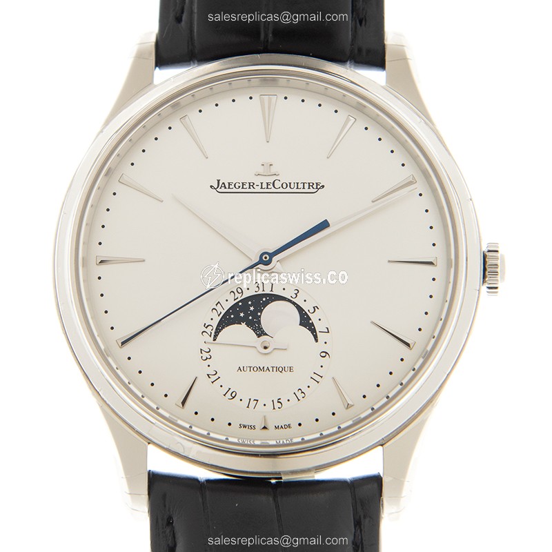 Exquisite Jaeger-Lecoultre Q1368430 Replica Watch | Silver Dial, Automatic Movement | Leather Strap