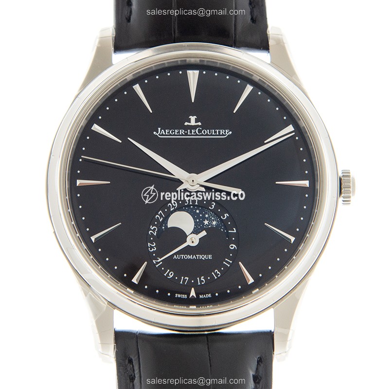 Exquisite Jaeger-Lecoultre Q1368471 Master Ultra Thin Replica, Automatic Movement, Black Leather