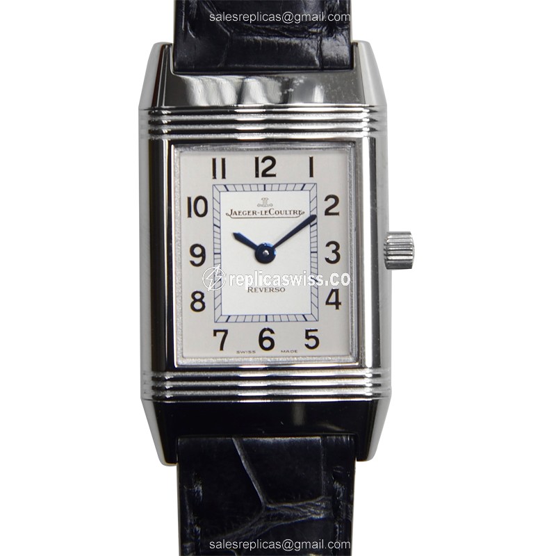 Exquisite Jaeger-Lecoultre Q2618412 Reverso | Silver Dial & Black Alligator Strap Replica Watch