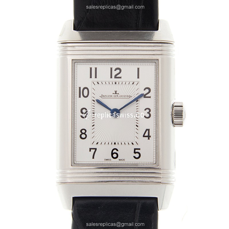 Exquisite Jaeger-Lecoultre Q2618430 Reverso Quartz Replica in Stainless Steel with Silver Dial and