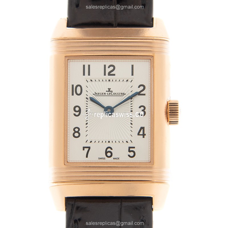 Exquisite Jaeger-Lecoultre Q2662430 Reverso in 18kt Rose Gold, Manual Wind & Silver Dial with
