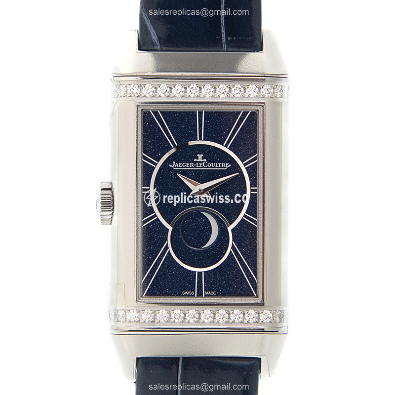 Exquisite Jaeger-Lecoultre Q3358420 REVERSO Replica, Manual Wind, Stainless Steel Case, Blue Dial