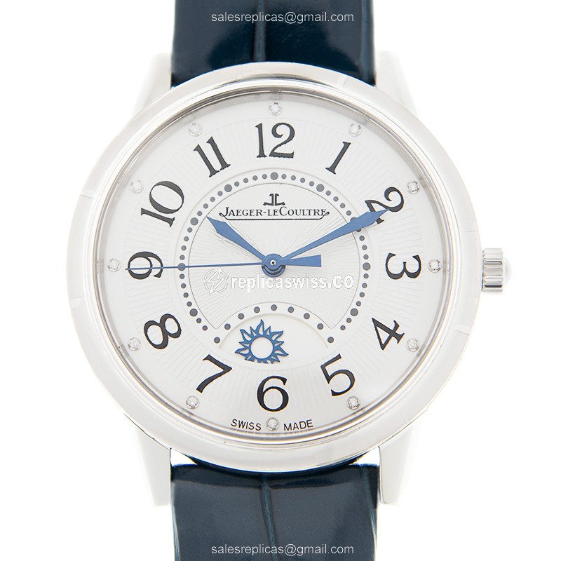 Exquisite Jaeger-Lecoultre Q3618490 RENDEZ VOUS | Automatic | Silver Dial, Blue Alligator Strap