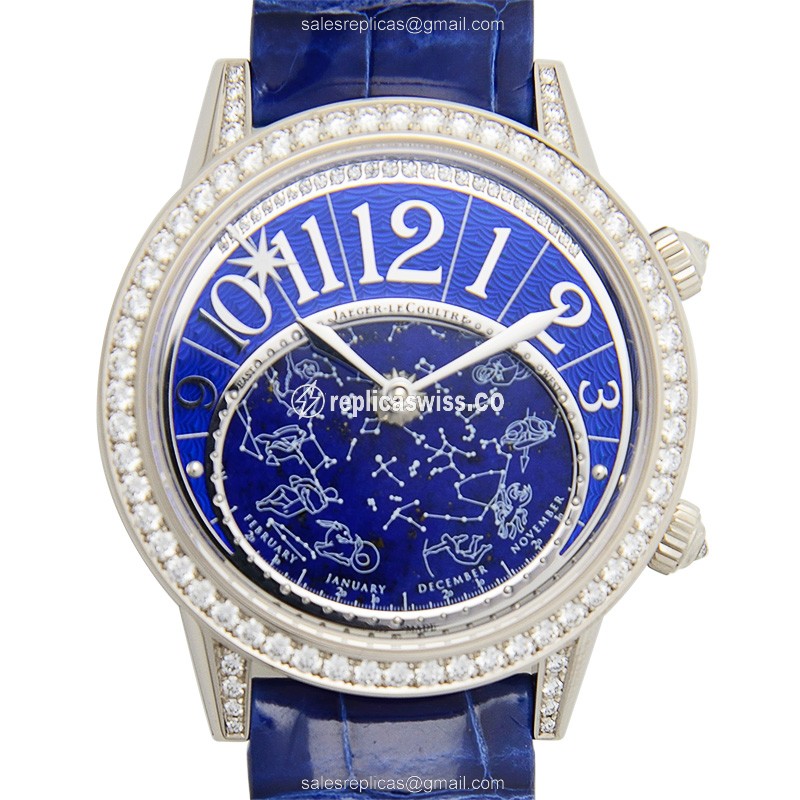 Exquisite Jaeger-Lecoultre Rendez Vous Replica, Blue Dial, Automatic Movement & 18kt White Gold