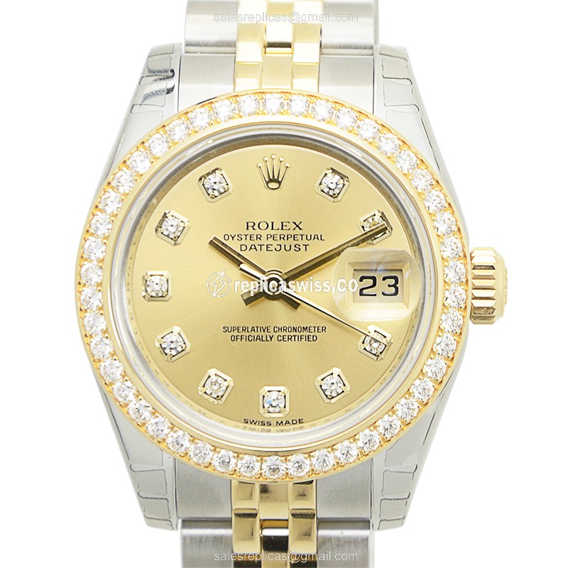 Exquisite Lady Datejust Replica by Rolex | Automatic Movement | 18kt Gold & Steel Case Watch