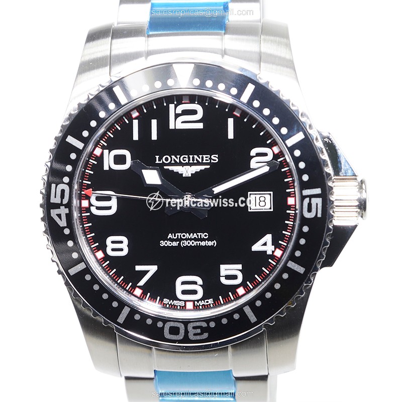 Exquisite Longines CONQUEST Automatic Replica in Stainless Steel & Black Dial, Sapphire Crystal