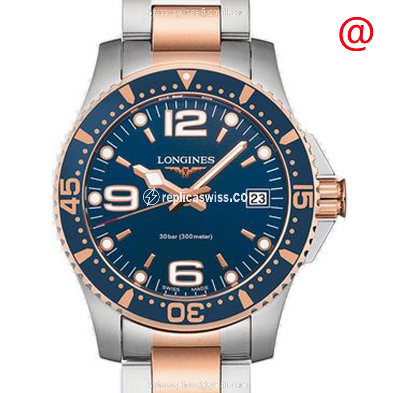 Exquisite Longines Conquest Quartz Replica in Blue Dial 18kt Steel Case, Luxury Gold Clasp and