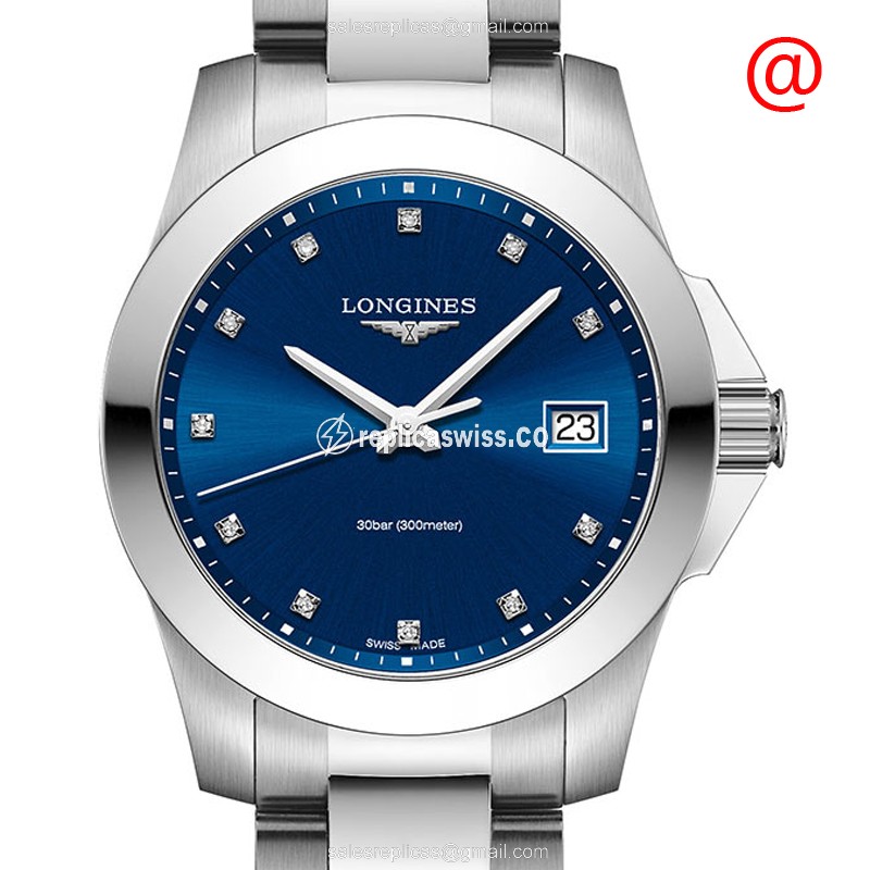 Exquisite Longines Conquest Quartz Replica in Blue Dial Stainless Steel Case Watch