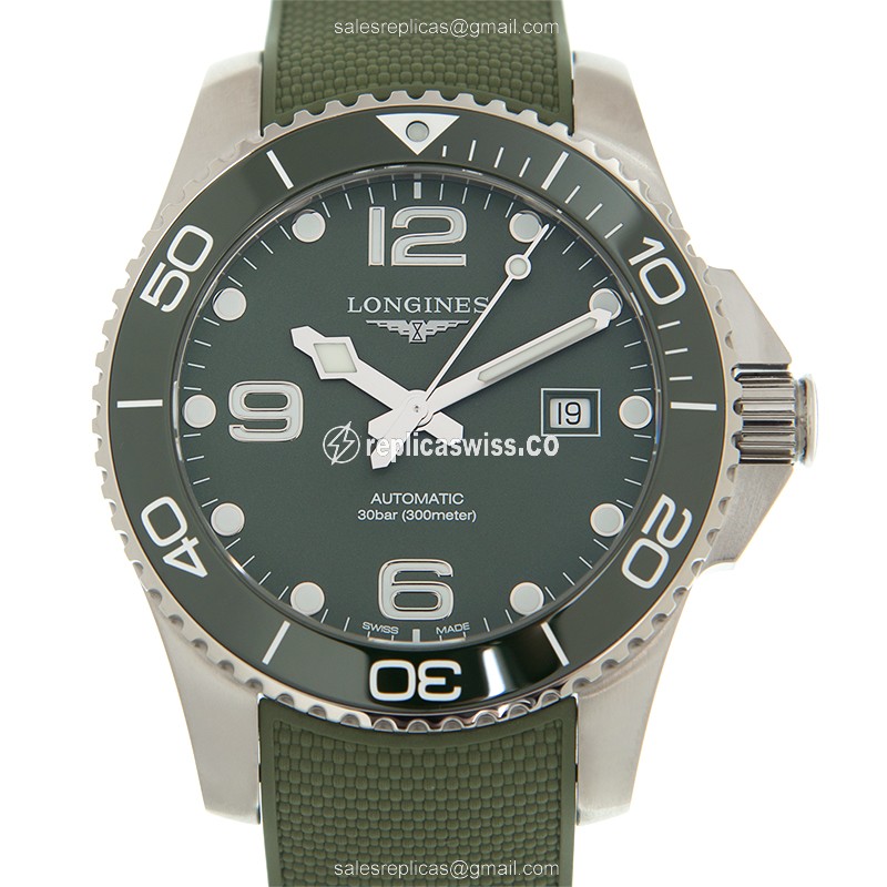 Exquisite Longines Conquest Replica in Green Ceramic & Steel Case with Automatic Movement Watch