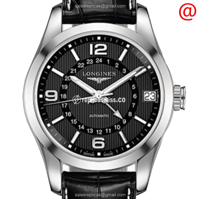 Exquisite Longines CONQUEST Replica Watch in Black Dial & Stainless Steel Case, Automatic Movement
