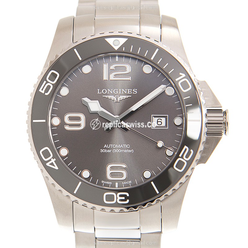 Exquisite Longines Conquest Replica with Automatic Movement Sleek Silver Steel Band Watch