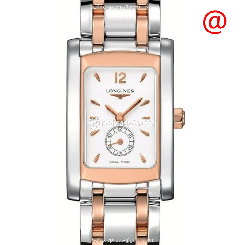 Exquisite Longines Dolce Vita Replica with White Dial & 18kt Gold Strap, Precision Quartz Movement