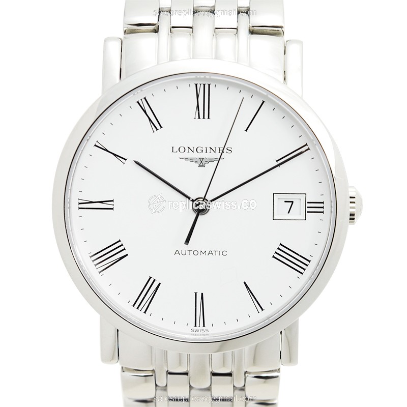 Exquisite Longines Elegant Replica in Stainless Steel & White Dial, Automatic Movement Watch