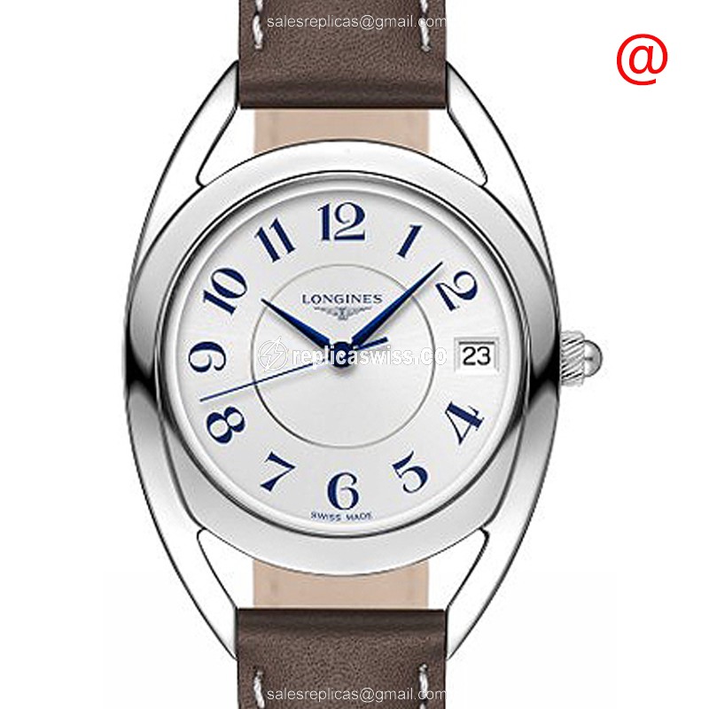 Exquisite Longines Equestrian Replica in Stainless Steel with White Dial & Leather Strap Watch