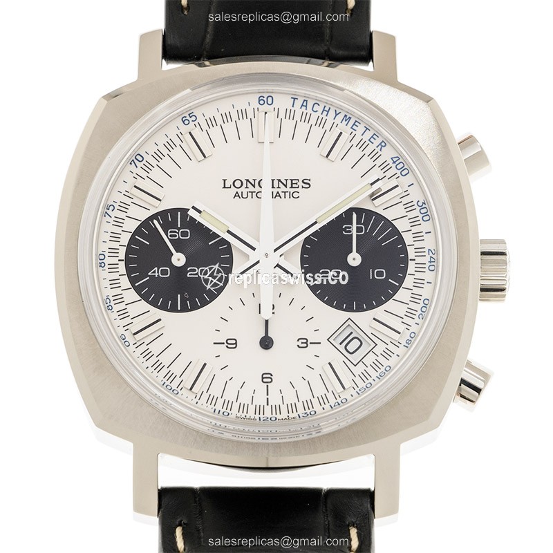 Exquisite Longines Heritage Replica, Automatic Movement, Polished Steel Case & White Dial Watch