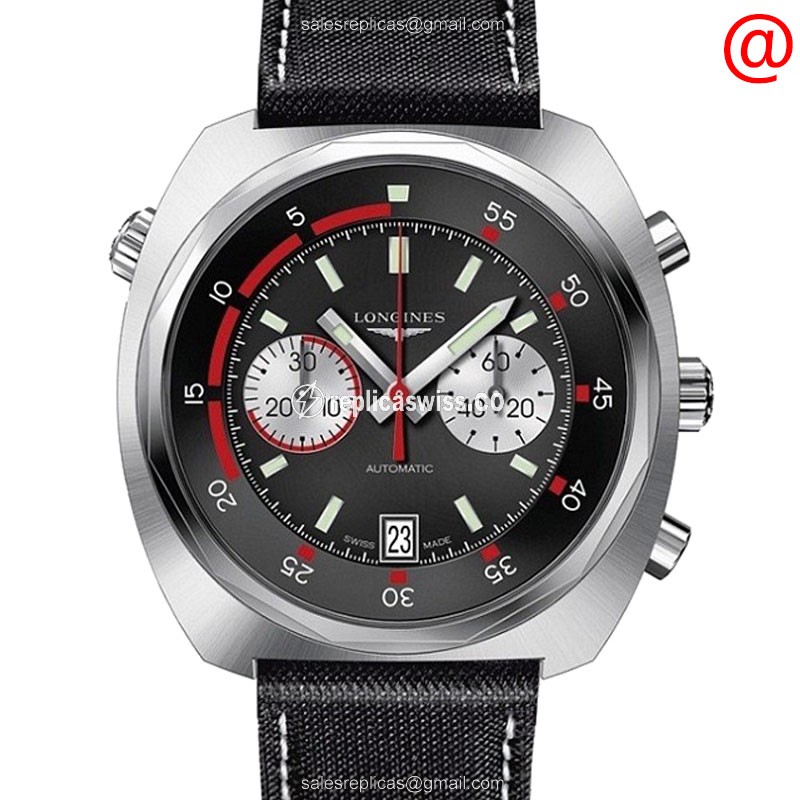 Exquisite Longines Heritage Replica with Black Dial & Automatic Movement in Stainless Steel Case