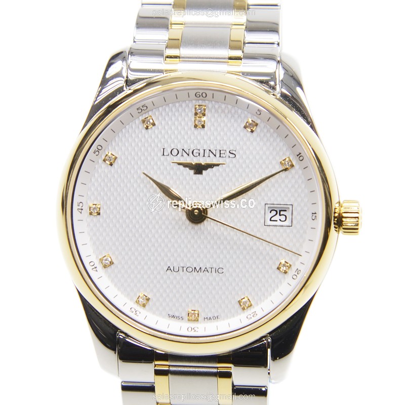 Exquisite Longines L2.518.5.77.7 Replica Watch in Silver Dial 18kt Gold Case, Automatic Movement
