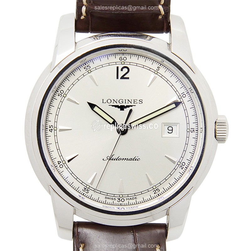 Exquisite Longines L2.766.4.79.2 Saint Imier Replica in Stainless Steel with Silver Dial & Brown