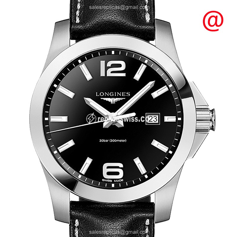 Exquisite Longines L3.760.4.56.3 Conquest Replica with Black Dial & Stainless Steel Case Watch