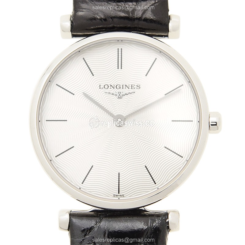 Exquisite Longines L4.209.4.73.2 LA GRANDE Quartz Steel Replica, Sleek Silver Dial, Elegant Black