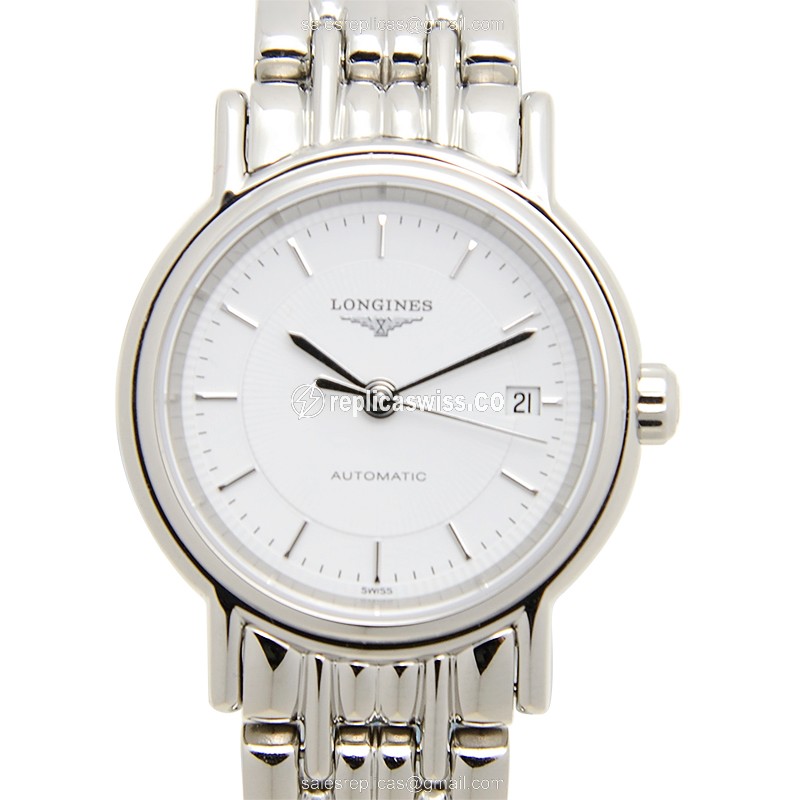 Exquisite Longines L4.321.4.18.6 Replica, Automatic Movement, Polished Steel Case, White Dial Watch