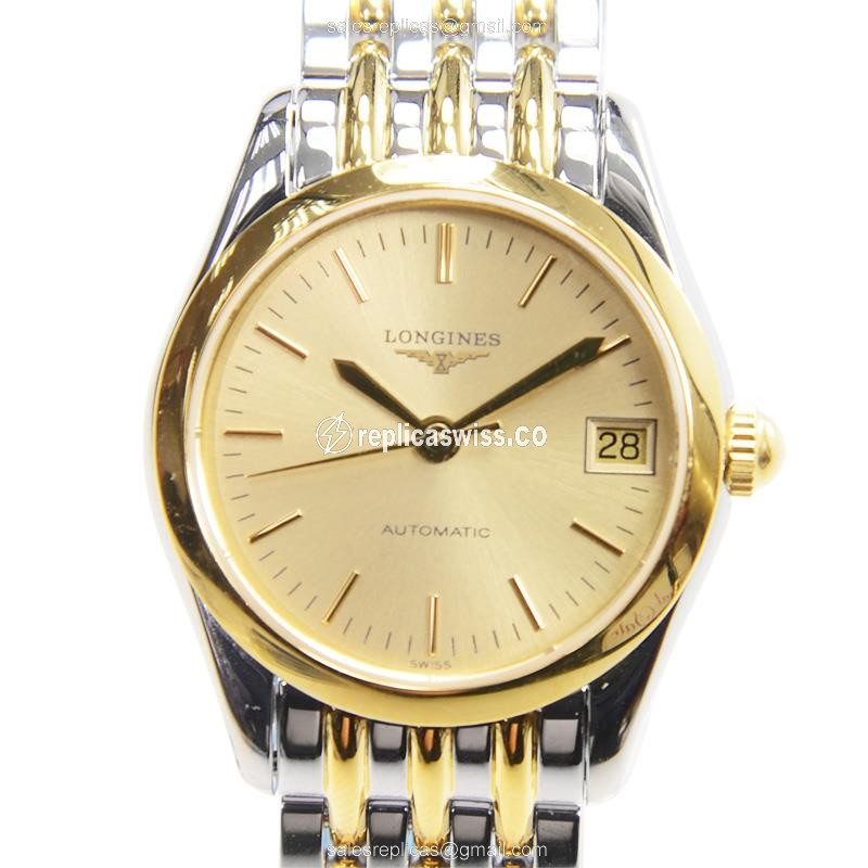 Exquisite Longines L4.398.3.32.7 Replica Watch in PVD Gold, Automatic Movement & Sapphire Crystal