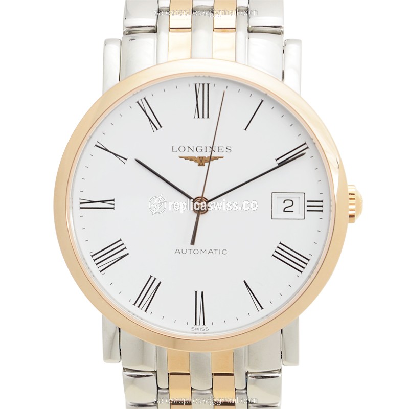 Exquisite Longines L4.809.5.11.7 Replica in 18kt Rose Gold & Stainless Steel, Automatic Movement
