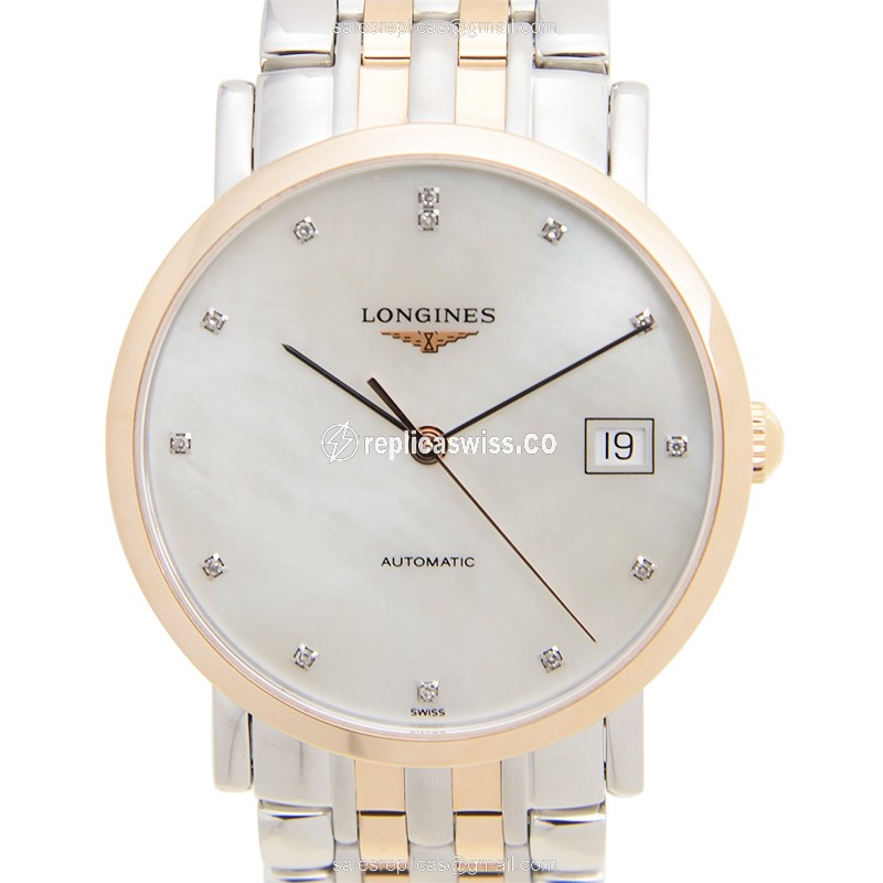 Exquisite Longines L4.809.5.87.7 Replica with Automatic Movement & 18kt White Gold & Steel Case