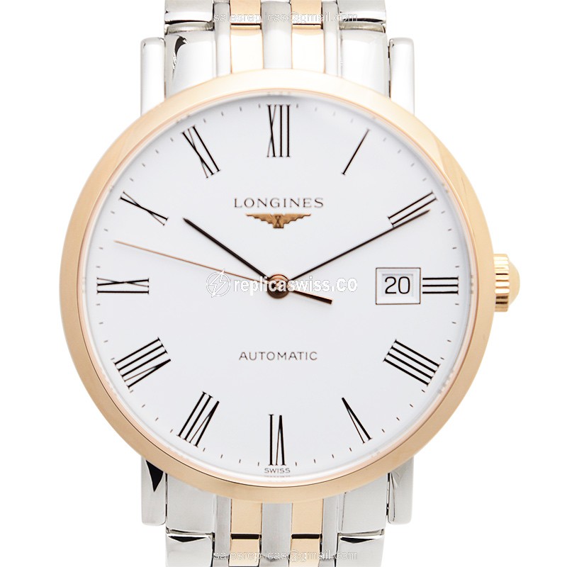 Exquisite Longines L4.810.5.11.7 Replica Watch | White Dial | 18kt Steel Case & Strap