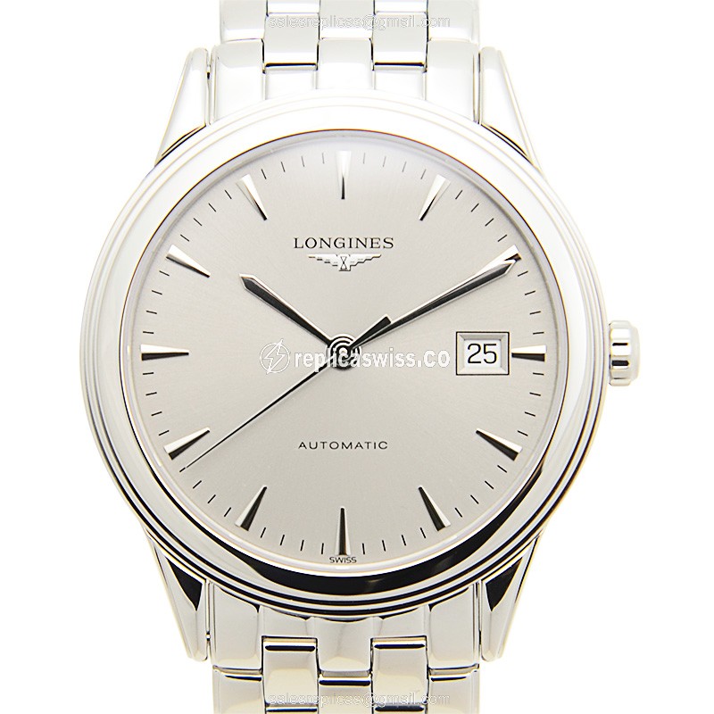 Exquisite Longines L4.874.4.72.6 Replica, Automatic Movement, Polished Silver Dial & Bracelet Watch