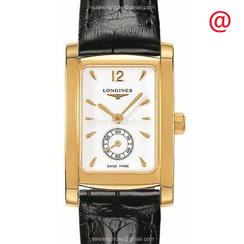 Exquisite Longines L5.155.6.16.0 Dolce Vita Replica with White Dial Gold Case Watch