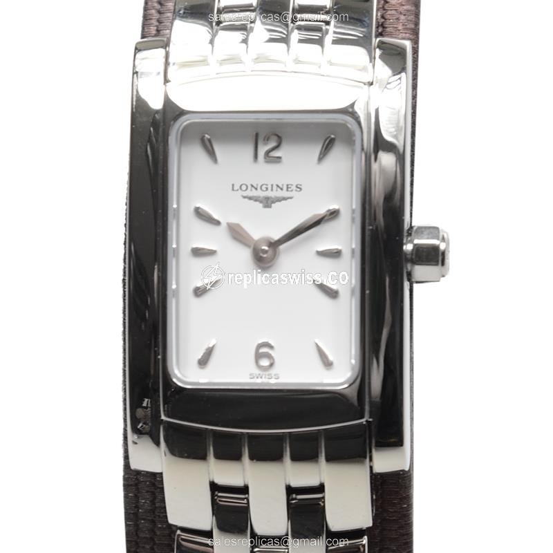 Exquisite Longines L5.158.4.16.6 Dolce Vita Replica with White Dial Stainless Steel Case Watch