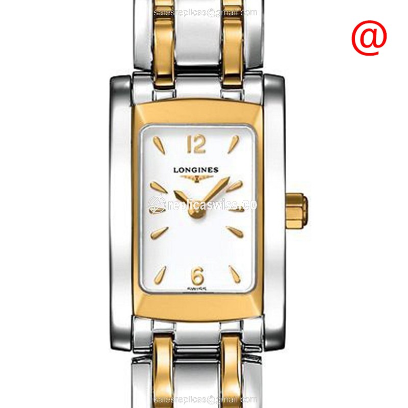 Exquisite Longines L5.158.5.28.7 Dolce Vita Replica with White Dial 18kt Steel Case Watch