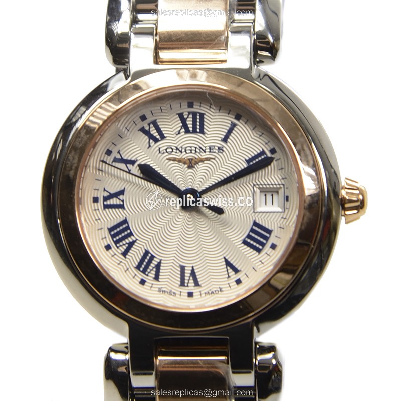 Exquisite Longines L8.110.5.78.6 Prima Luna Quartz Watch in White Dial 18kt Steel Case