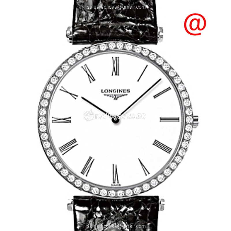 Exquisite Longines LA GRANDE Quartz Replica in Stainless Steel & White Diamond Accents Watch