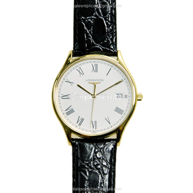 Exquisite Longines Lyre Replica in 18kt Gold with White Dial & Quartz Movement Watch