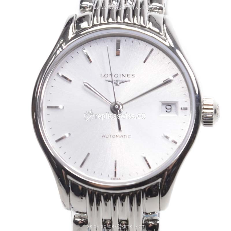 Exquisite Longines Lyre Replica with Silver Dial & Stainless Steel Case Automatic Movement Watch