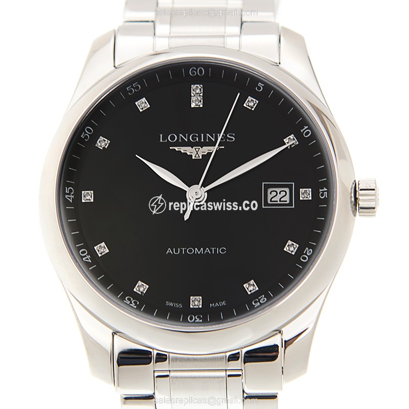 Exquisite Longines Master Automatic Replica in Stainless Steel, Black Dial & Silver Clasp Watch