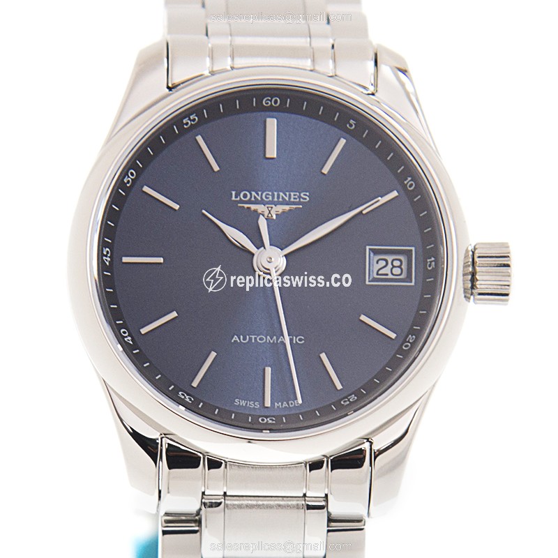 Exquisite Longines Master Replica with Automatic Movement Blue Dial, Crafted in Steel Watch