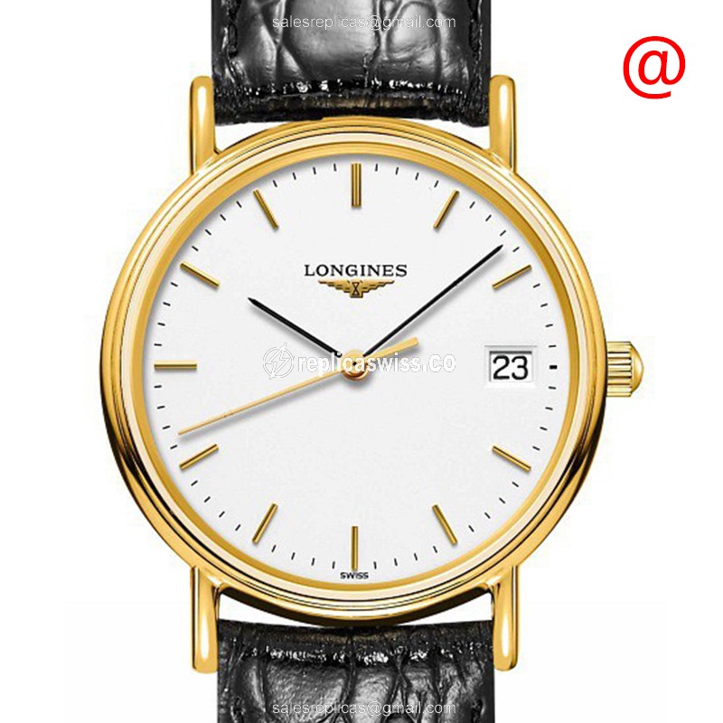 Exquisite Longines Presence Replica in Polished Gold with White Dial Automatic Movement Watch