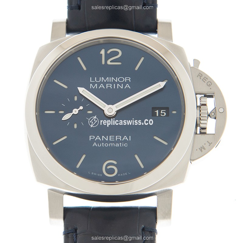 Exquisite Panerai LUMINOR MARINA Replica, Automatic Movement, Stainless Steel Case, Blue Dial Watch