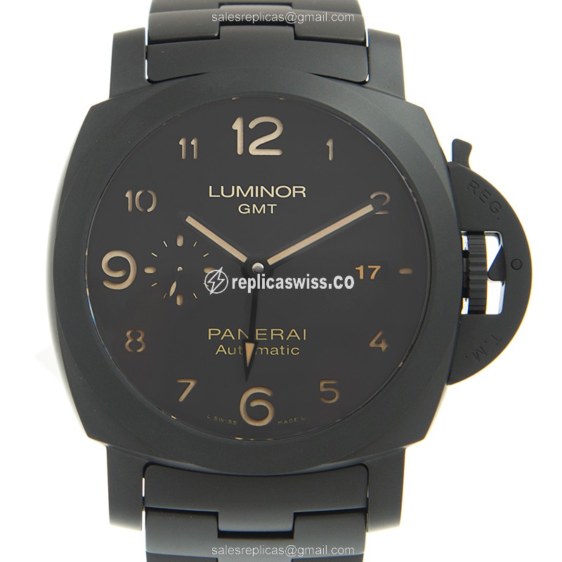 Exquisite Panerai LUMINOR Replica in Black Ceramic Case & Automatic Movement Watch