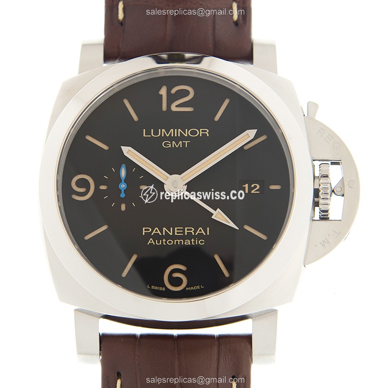 Exquisite Panerai LUMINOR Replica in Stainless Steel Case with Automatic Movement Black Dial