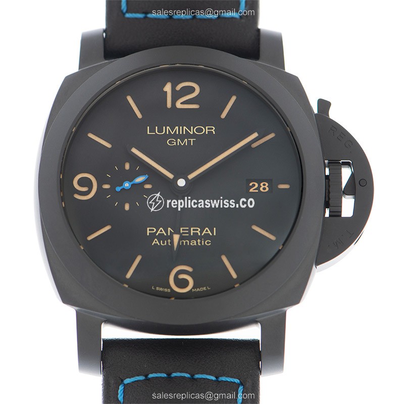 Exquisite Panerai LUMINOR Replica with Black Ceramic Dial Automatic Movement Watch