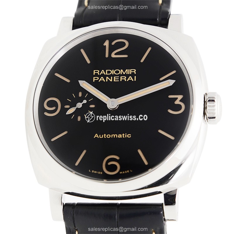 Exquisite Panerai PAM00572 RADIOMIR Replica | Automatic Movement | Black Dial & Alligator Strap