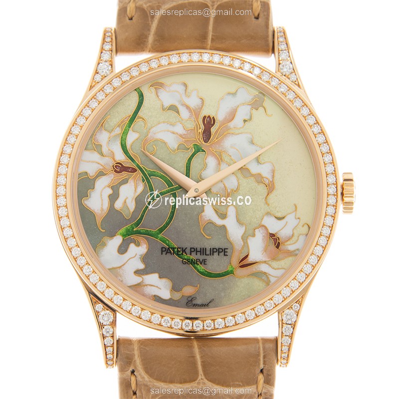 Exquisite Patek Philippe 5077/100R-036 Replica in 18kt Rose Gold with Brown Dial & Automatic