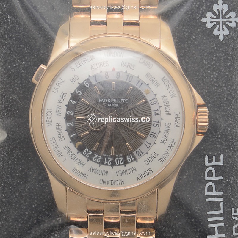 Exquisite Patek Philippe 5130/1R-011 Replica with White Dial 18kt Gold Case Watch