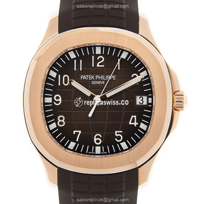 Exquisite Patek Philippe 5167R-001 AQUANAUT Replica in 18kt Gold, Automatic Movement & Black Dial