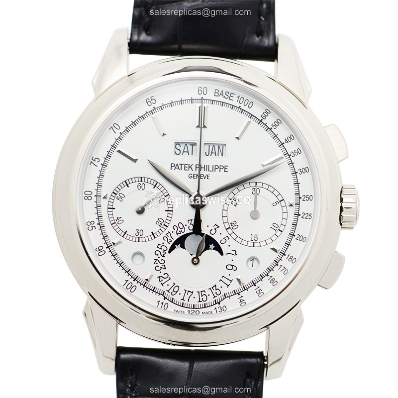 Exquisite Patek Philippe 5270G-013 Grand Complication Manual Wind Watch with 18kt Silver Dial and