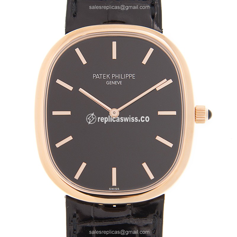 Exquisite Patek Philippe 5738R-001 Golden Ellipse Replica in 18kt Rose Gold, Automatic Movement &